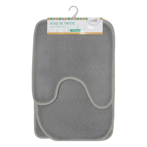 Jogo de tapetes para banheiro 3 peças antiderrapante