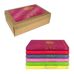 Jogo de toalhas de banho e rosto sortidas na caixa