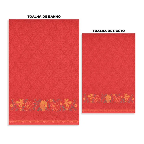 Jogo de toalhas de banho e rosto sortidas na caixa