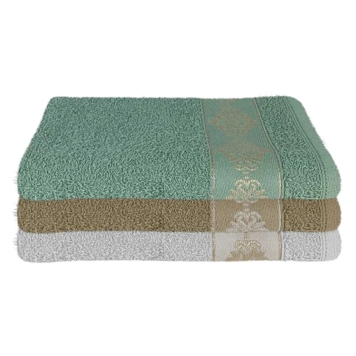 Jogo de toalhas de banho e rosto sortidas na caixa Jogo de toalhas de banho e rosto sortidas na caixa