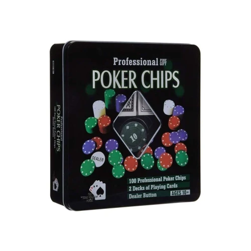 Jogo poker chip 100 fichas 2 baralhos