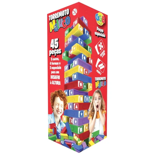 Jogo torremoto maluco com 45 peças GGBplast