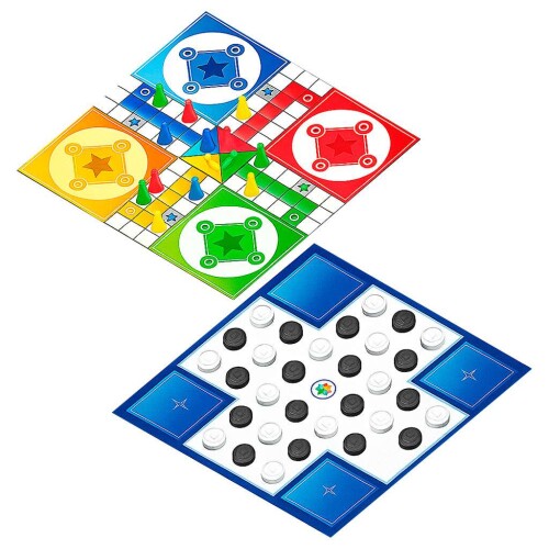Jogos 4 em 1 dama/trilha/ludo/resta um GGBplast