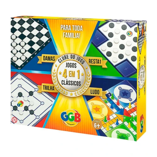 Jogos 4 em 1 dama/trilha/ludo/resta um GGBplast Jogos 4 em 1 dama/trilha/ludo/resta um GGBplast