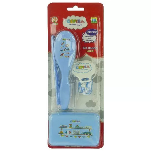 Kit banho infantil luxo 04 peças azul/rosa Cefisa Kit banho infantil luxo 04 peças azul/rosa Cefisa