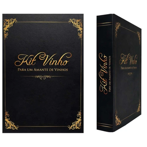 Kit acessorio para vinho livro decorativo 5 peças