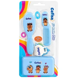 Kit banho infantil luxo 04 peças azul/rosa Cefisa