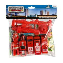 Kit bombeiros em ação plástico 09 peças