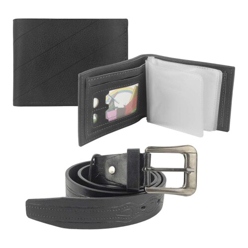 Kit carteira masculina sintético + cinto