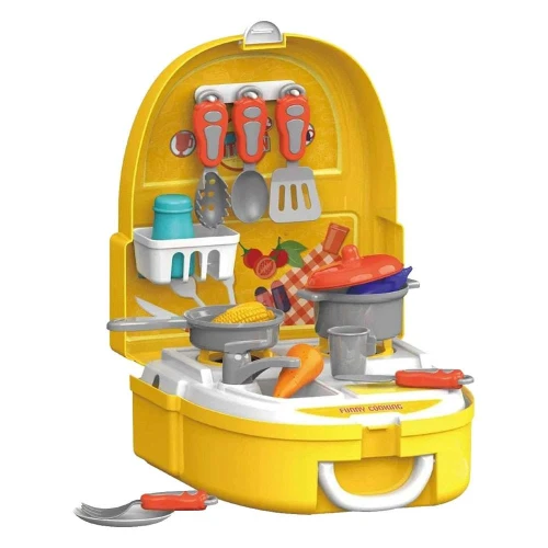 Kit cozinha maleta com acessórios little chef Unitoys