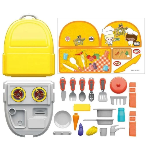 Kit cozinha maleta com acessórios little chef Unitoys