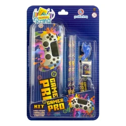 Kit escolar estojo de metal com 05 peças sortidos Polibrinq