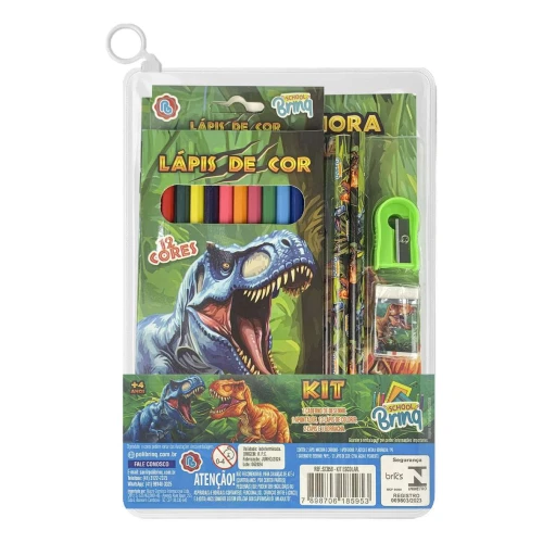 Kit escolar lápis de cor com 06 peças Polibrinq