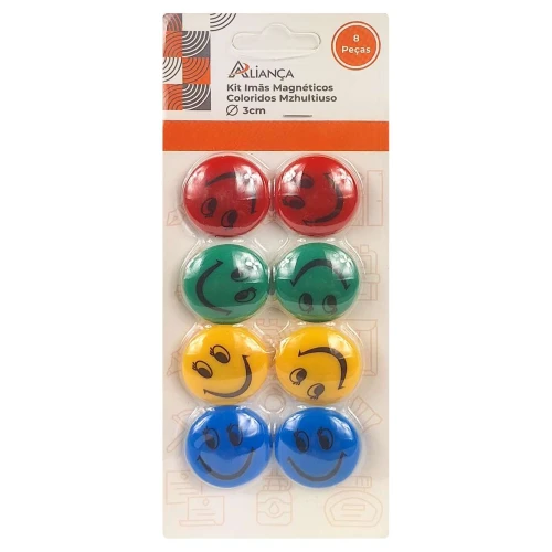 Kit imãs magneticos smile 3cm 8 peças Kit imãs magneticos smile 3cm 8 peças