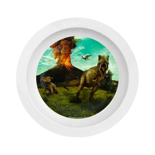 Kit infantil plástico copo/prato/colher Dino Kozi Plast
