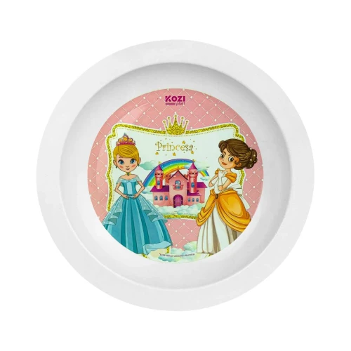 Kit infantil plástico copo/prato/colher Princesa Kozi Plast