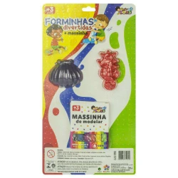 Kit massa de modelar com 02 forminhas sortidas Mini Toys