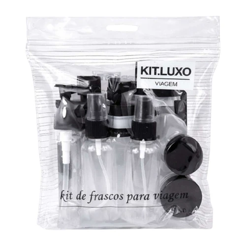 Kit para viagem com necesser plástica 11 peças sortido Kit para viagem com necesser plástica 11 peças sortido