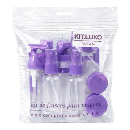 Kit para viagem com necesser plástica 11 peças sortido Kit para viagem com necesser plástica 11 peças sortido