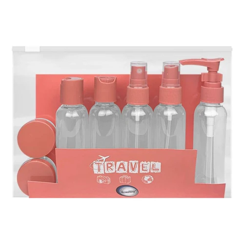 Kit para viagem com nescesser plástica com 10 unidades cores sortidas Interponte