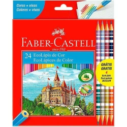 Lápis de cor Faber-Castell com 20 unidades + 04 lápis bicolor