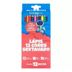 Lápis de cor sextavado com 12 unidades Futuro
