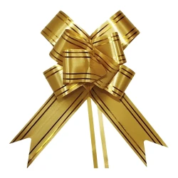 Laço magico listras 46cm dourado 10 unidades