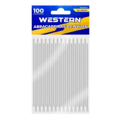 Lacre plástico branco 15cm x 3,6mm com 100 unidades