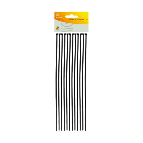 Lacre plástico preto 20cm com 60 peças