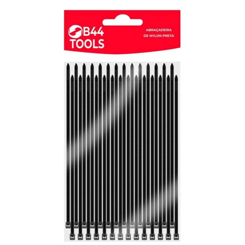 Lacre plástico preto 3,6x100mm com 100 unidades