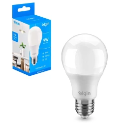 Lâmpada bulbo branca fria led 9W bivolt Elgin