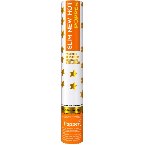 Lança confete estrela dourada slim Popper Lança confete estrela dourada slim Popper