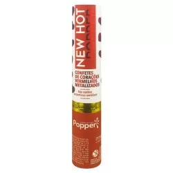 Lança confete new hot coração vermelho 30cm Popper