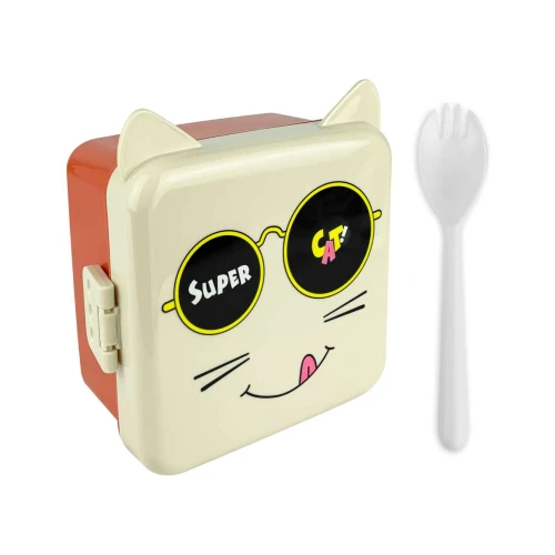 Lancheira plástica 15x15x9cm Super Cat cores sortidas Novo Século