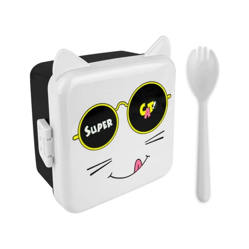 Lancheira plástica 15x15x9cm Super Cat cores sortidas Novo Século