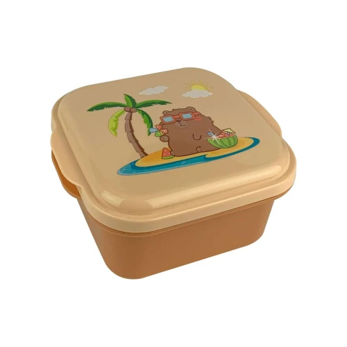 Lancheira plástica com garrafa 550ml Capivara