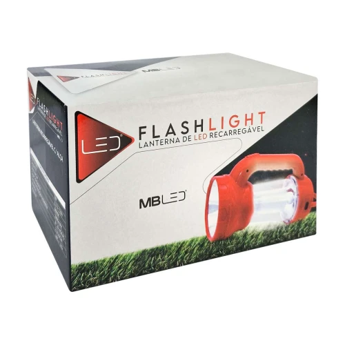 Lanterna led recarregável bivolt com alça Mbtech