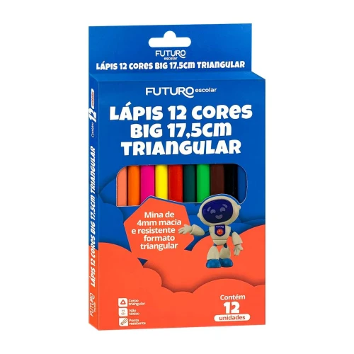 Lápis de cor jumbo com 12 unidades triangular Futuro