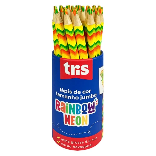 Lápis de cor jumbo rainbow neon 01 unidade Tris