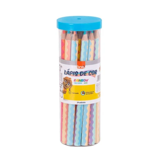 Lápis de cor jumbo rainbow com 24 unidades BRW