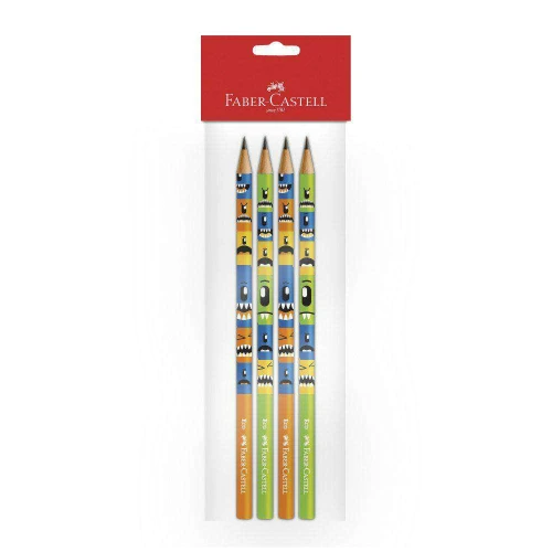 Lápis de escrever Faber Monster com 04 unidades blister