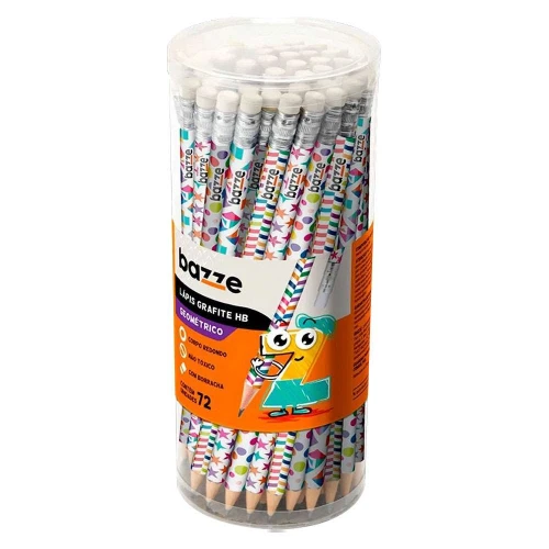 Lápis de escrever com borracha geométrico com 72 unidades Bazze Lápis de escrever com borracha geométrico com 72 unidades Bazze