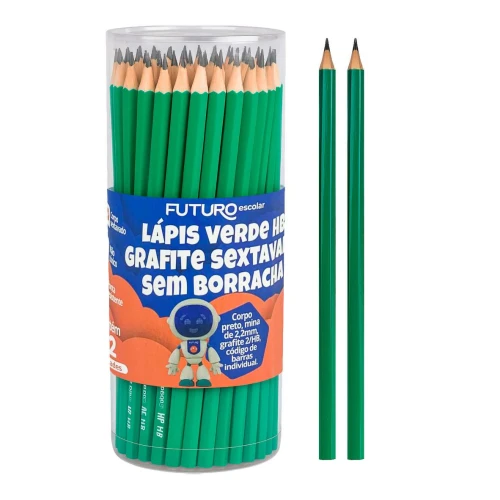 Lápis de escrever verde com 72 unidades tubo Futuro