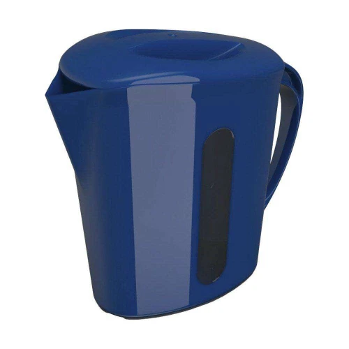 Leiteira plástica com tampa 800ml azul Unitermi