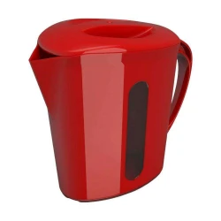 Leiteira plástica com tampa 800ml vermelha Unitermi