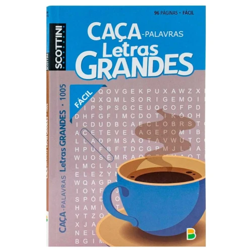 Livro caça-palavras nível fácil letras grandes com 96 páginas BrasiLeitura