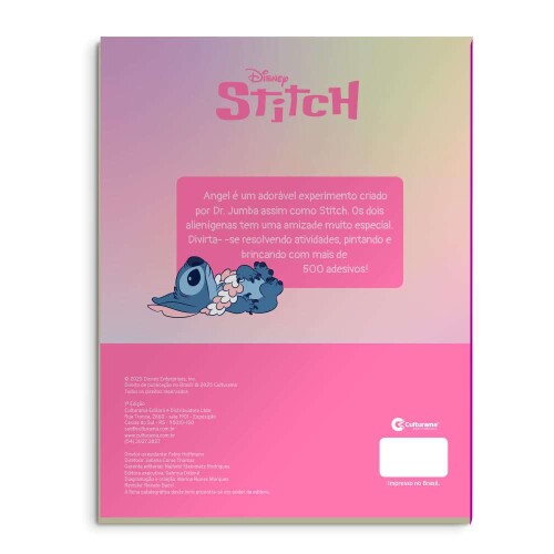 Livro de atividades Stitch Angel com 500 adesivos Culturama