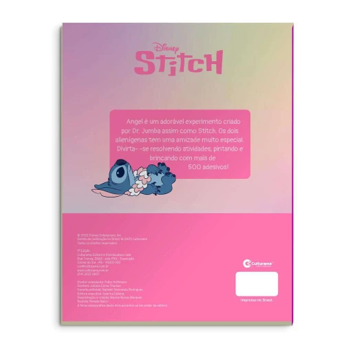 Livro de atividades Stitch Angel com 500 adesivos Culturama