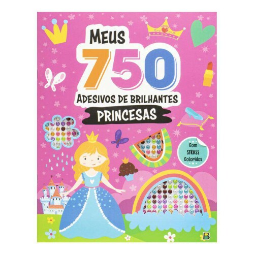 Livro de atividades com 750 strass princesas Brasileitura