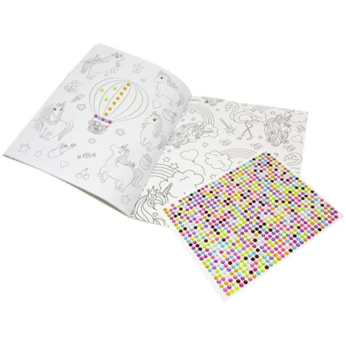 Livro de atividades com 750 strass unicórnios Brasileitura